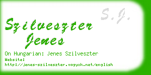 szilveszter jenes business card